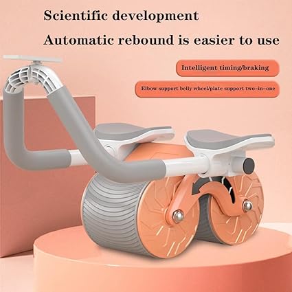 Automatic Rebound Ab Wheel with Elbow Support and Timer