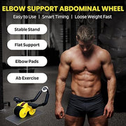 Automatic Rebound Ab Wheel with Elbow Support and Timer