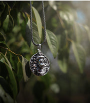 Hanuman Anjani Putra Pendant | Oxidised Silver Chain