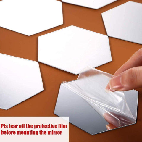 40 Pieces Hexagon Silver Color Mirror Sticker(Rs 20/Piece)