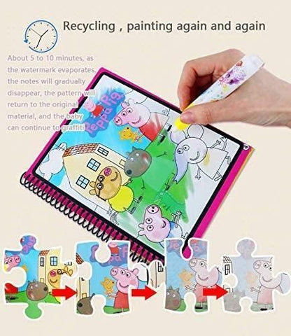 Reusable Magic Water Coloring Book 🌈🎨 (Pack of 4 Different Themed Books )