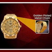 Fidato Golden Watch With Golden Chain with Free Digital Watch Combo