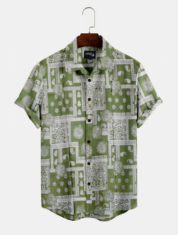 Poly Cotton Printed Half Sleeeves Regular Fit Mens Casual Shirt