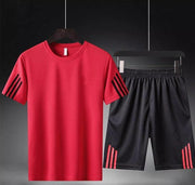 Men's Sportswear T-shirt & Bottom SetProduct Name: Men's Sportswear T-shirt &amp; Bottom Set
Package Contains: It has 1 T-shirt &amp; 1 Bottom
Fabric: Polyester
Color: Red
Pattern: Solid
Fit: Loose
Fakirakart-shirt & Bottom Set