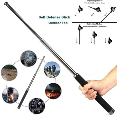 Self Defense Stick (Stainless Steel Metal)⭐⭐⭐⭐⭐ 4.6/5 Rating Extendable Telescopic Retractable Pointer