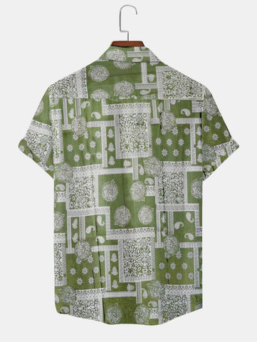 Poly Cotton Printed Half Sleeeves Regular Fit Mens Casual Shirt